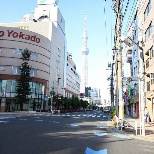 イトーヨーカ堂曳舟店 曳舟川通りから東京スカイツリーを望む